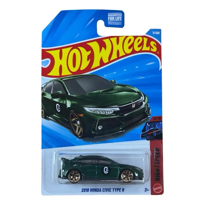 Hot Wheels mainline 2018 Honda Civic Type R green HW Night Speed 3/10