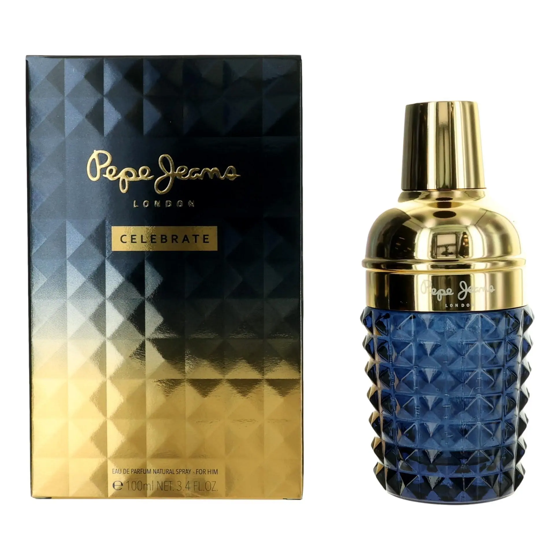 Women's PEPE JEANS Celebrate Him 3.4 oz EDP, Gift for Him, Geometric Pattern, Gradient Box, Spain-Sourced 6-Piece ByBox (115769)