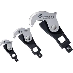 Self-Adjusting Crowfoot Wrench Set – 3-Piece Kit Fits 1/4", 3/8", 1/2" Drives, Covers 5–32mm, Replaces Multiple Fixed-Size Wrenches