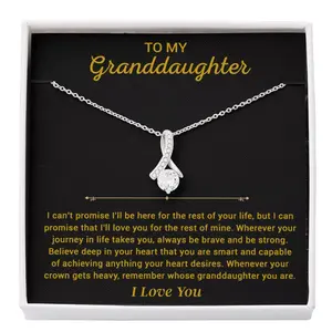 To My Granddaughter Necklace, Granddaughter Gift from Grandpa, Christmas Gift