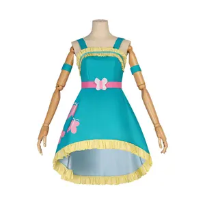 Cute Pastel Yellow Fluttershy Inspired Cosplay Costume Full Set Outfit for Anime Fans Halloween Comic Con Party Role Play Soft Comfortable Fabric Dress Up Suit for Girls Women