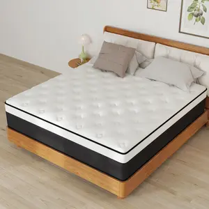 12,14 Inch Queen Mattress King, Twin, Full Mattress, Hibrid mattress ,Equipped with Individually Wrapped Pocket Springs in a . Medium Firmness, Lumbar Support,Edge Reinforcement, Ergonomic Design, Fiberglass-Free,Suitable for Homes and Hotels gift box