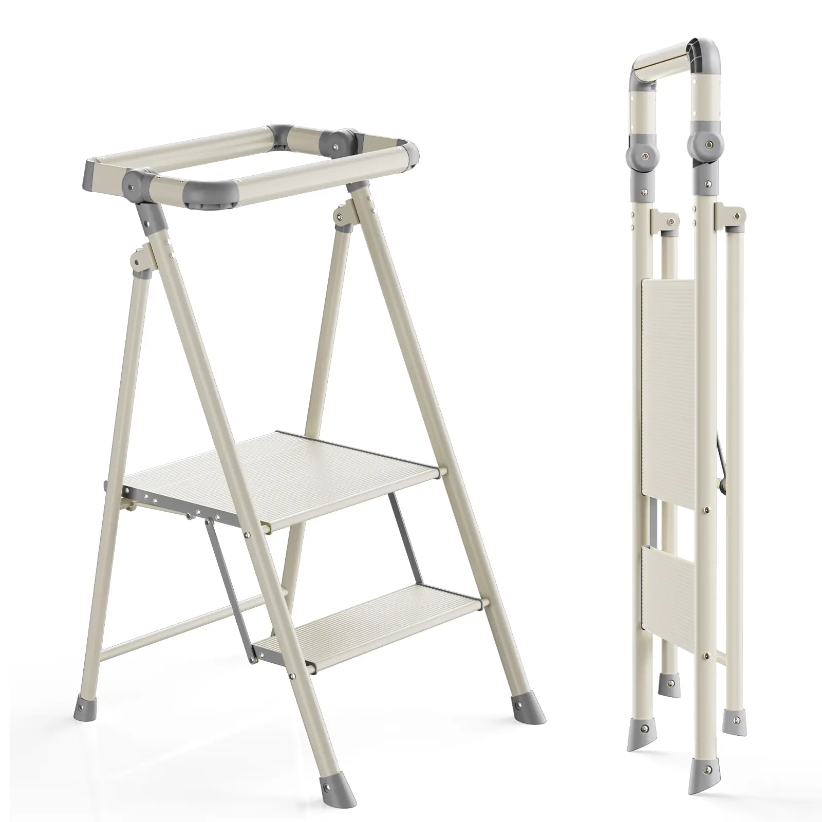 UNICOO Foldable Toddler Tower - 2-Step Ladder for Adult, Collapsible & Compact - Folding Kitchen Learning Tower, Kids Independence Step Stool for Home, Kitchen & Bathroom