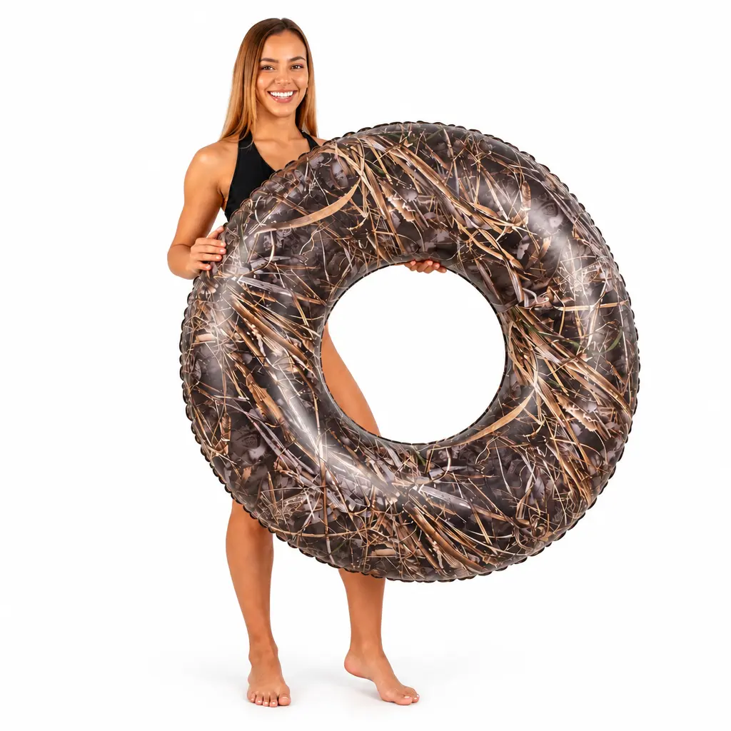 Realtree Max 7 46-Inch Unisex Pool Float - High-Quality Materials Durable Construction, Effortless Inflation, Comfortable Floating Lounger, Distinctive Design for Beaches, Essential Water Sports Accessory