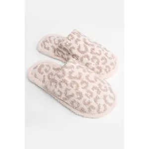 Leopard Print Fuzzy Microfiber Slipper