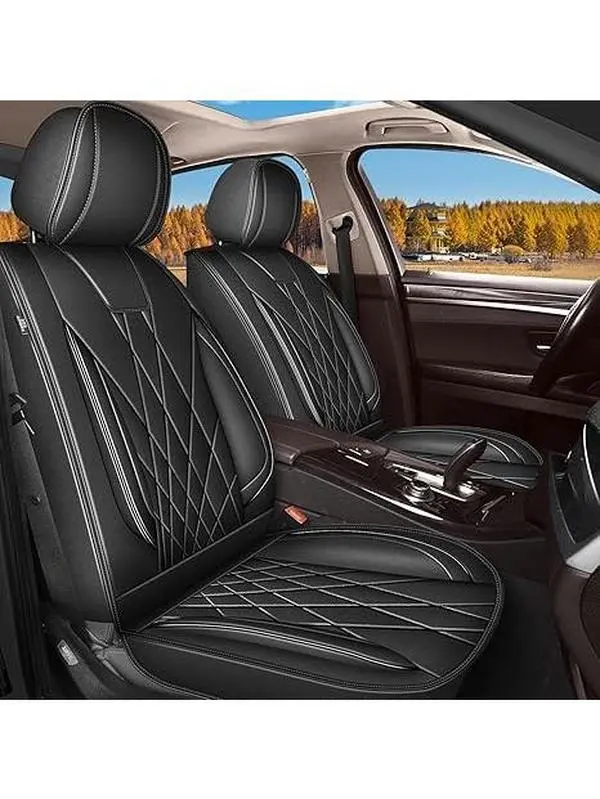 for Dodge Grand Caravan Seat Covers 2008-2020 5 Seats Full Set, Waterproof Seat Protector, Ergonomic Waist Support, Automotive Accessories, (Black,Grey) Universal