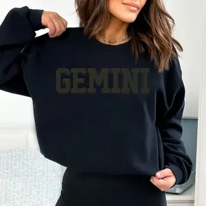 Gemini And 11 Zodiac Signs Graphic Black On Blck Unisex T-shirt, Sweatshirt Or Hoodie For Women And Men, Trending Clothing Women Clothing