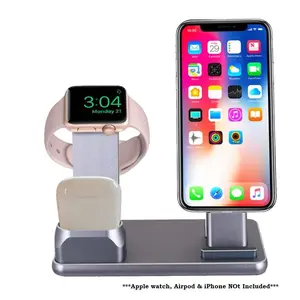 Apple iPhone, Airpod & iWatch Compatible 3-in-1 Aluminum Charging Dock