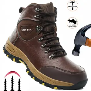 Water Resistant Steel Toe Anti-Smash Safety Shoes Wear-Resistant Anti-Puncture Men's Industrial Work Sneakers Lightweight Breathable Comfort Protective Labor Boots for Warehouse & Construction Site