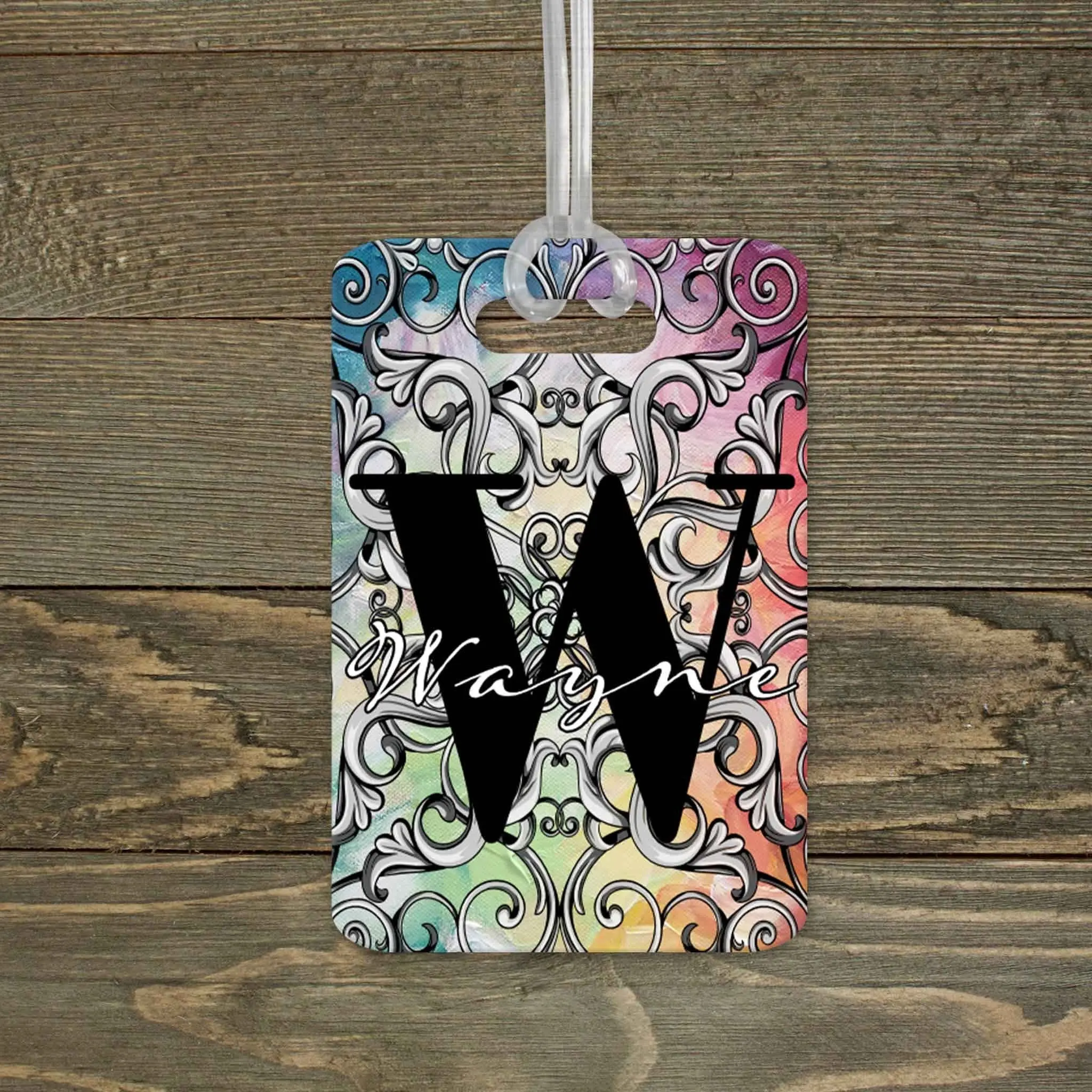 Personalized Luggage Tag | Custom Monogram Bag Tag | Colorful