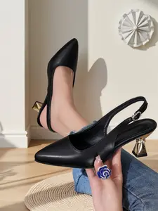 Women's Fashionable Solid Color Stiletto Heeled Sandals, Patent Leather Upper, Elegant Pointed Toe High Heel Sandals for Party, Daily Clothing Decor for Women & Girls, Footwear