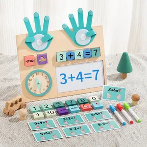 Wooden Finger Counting Tool for Children, Number Counting Blocks, Educational Toys for Early Learning, Math Learning Tools, Interactive Math Games for Preschoolers, Unisex