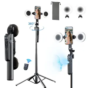 Expandable Mobile Phone Tripod Stand, Wireless Remote Control Selfie Stick with Phone Holder, Phone Accessories for iPhone, Android Phones, Cameras