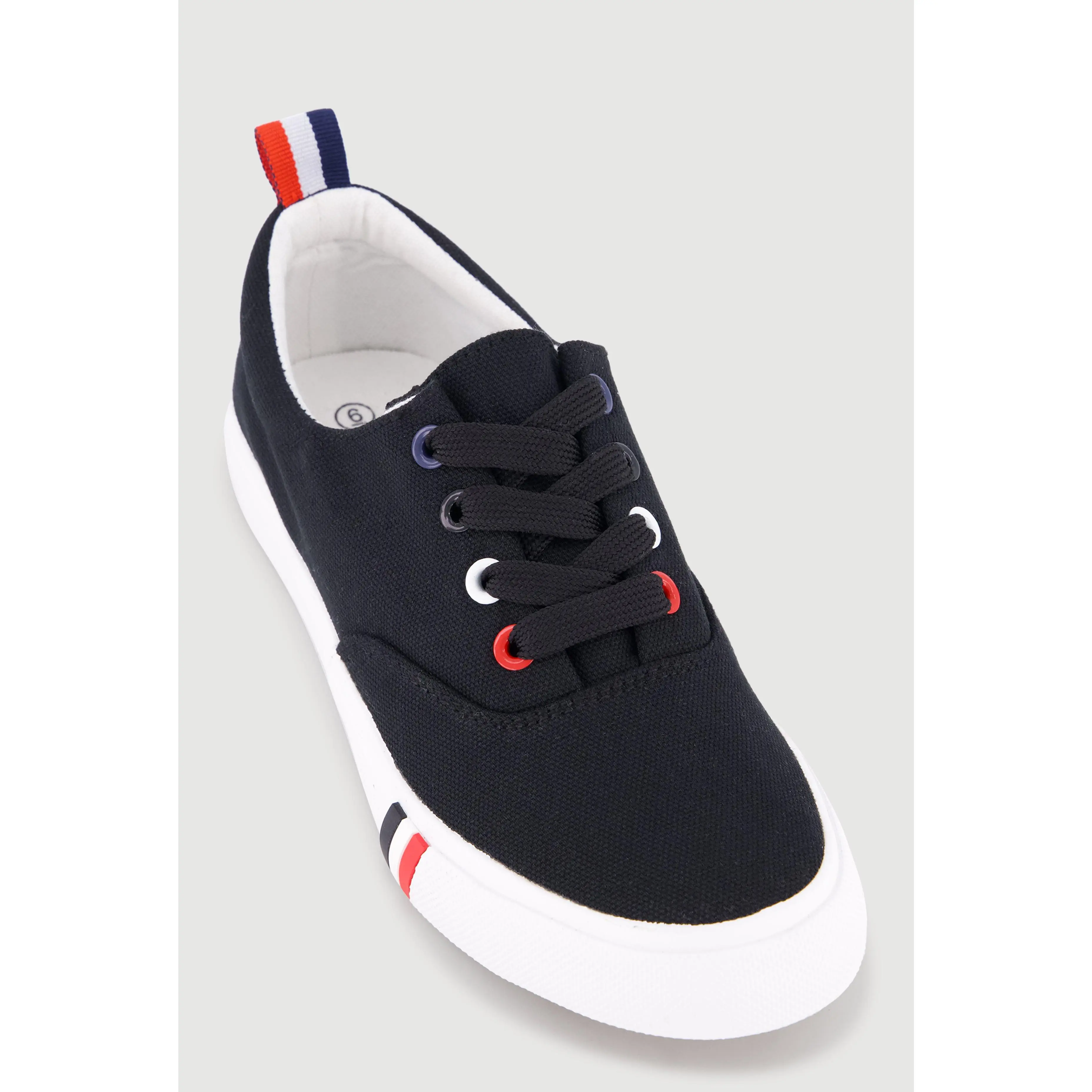 Stripe Detail Canvas Low Top Sneakers