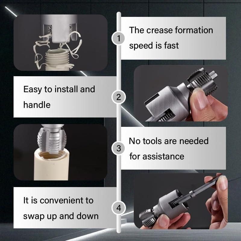 Water Pipe Threading Tool Pipe Thread Cutting Tool 1/2'' 3/4'' PVC Pipe Thread Cutting Tool, Upgrade Pipe Thread Cutting Tool for Plumbing DIY Repairs