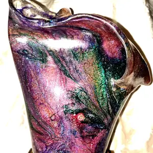 Meditative Mood Light Medium Sized Spiritually Enhancing Lamp with Colorful Swirling Design, Unique and Enchanting Lighting Experience