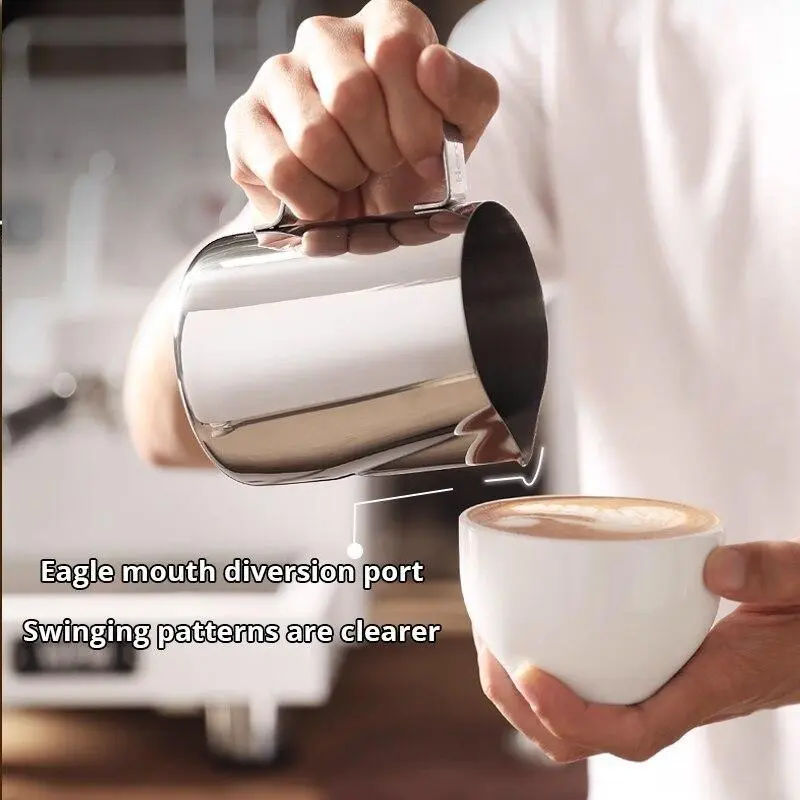 Stainless Steel Milk Frothing Pitcher Espresso Steaming Coffee Barista Latte Frother Cup Cappuccino Milk Jug Cream Froth Pitcher Kitchenware