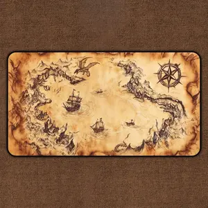 Pirate Treasure Map TCG Playmat, Pirate Ship, Pirate MTG Play Mat, Comic Playmat, Gifts for Gamers, Board Game