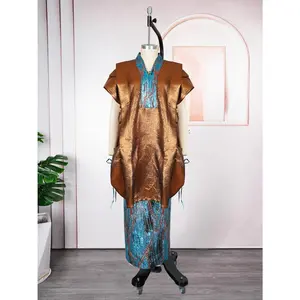 African Women's Fashion Long Robe and Skirt Set Printed Plus Size Two-Piece Dress Sleeveless Lace Up Tank Skirt Set Spaghetti Strap A-Line Dress Ruffle Sequin Cocktail Dress Striped Maxi Spaghetti Strap Sundress Loose Oversize Womenswear