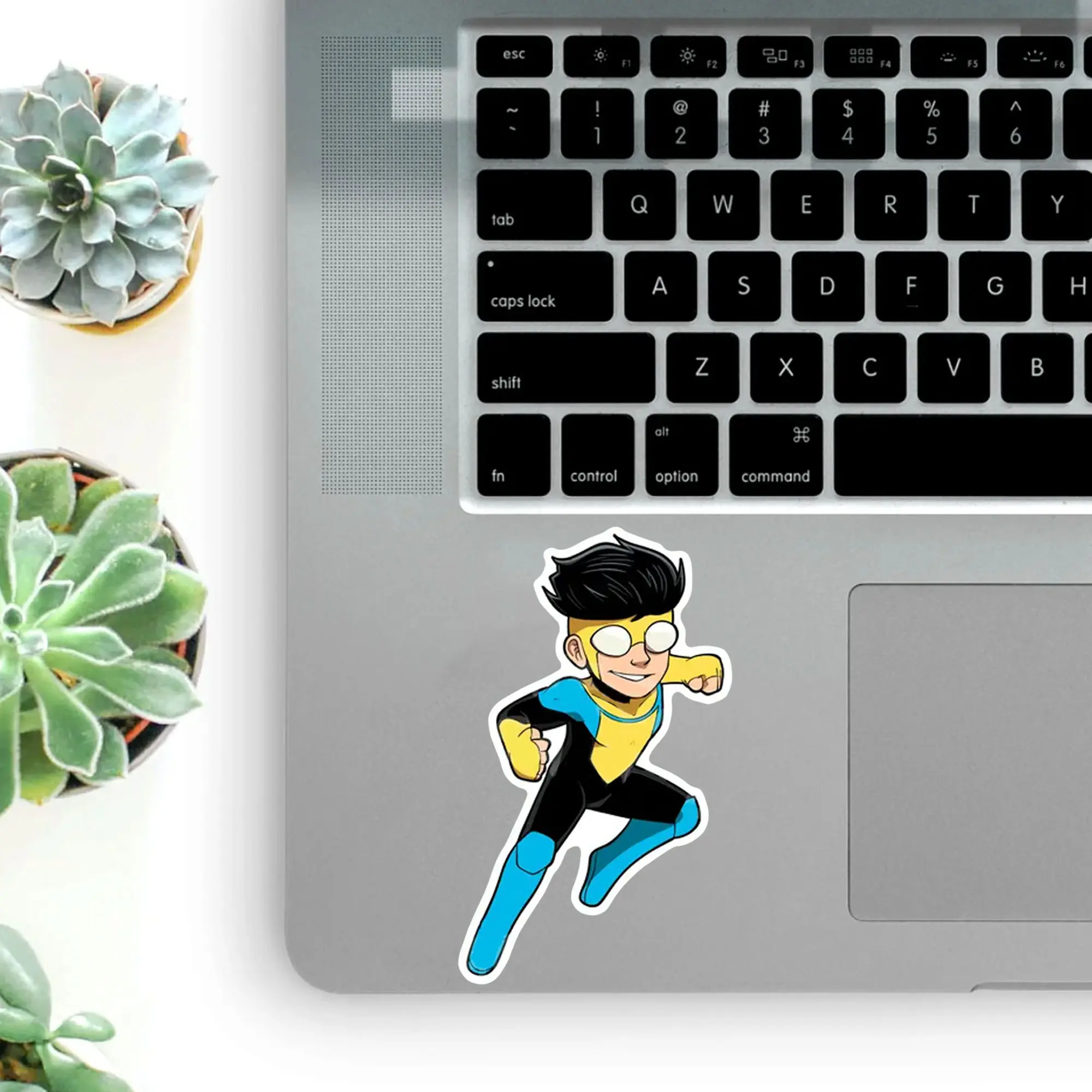 Invincible Cute Superhero Vinyl Sticker, Comic Style Waterproof Sticker, Laptop Car Phone Decor