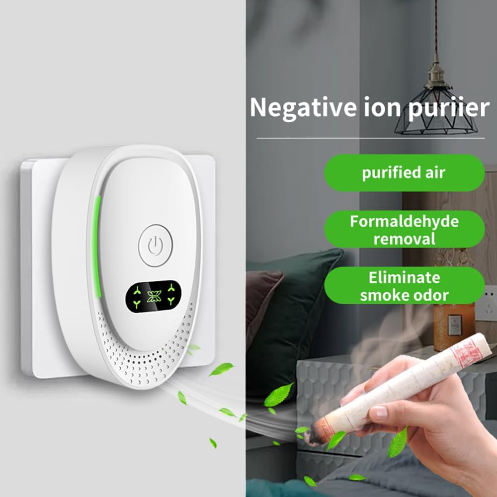 2PCS Plug-in Home Air Purifier — Portable Negative Ion Air Purifier with Silent Operation, Suitable for Bedrooms, Offices, Kitchens, and Bathrooms.