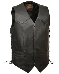 Milwaukee Leather Men's 58-60 Classic Side Lace Vest - Sh1397 58-60
