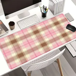 Plaid Pattern Mouse Pad, Rectangle Gaming Mouse Pad, Non-Slip Rubber Base Mousepad, Office Desk Keyboard Mouse Mat for Home Office Game Room Desk, Desk Accessories