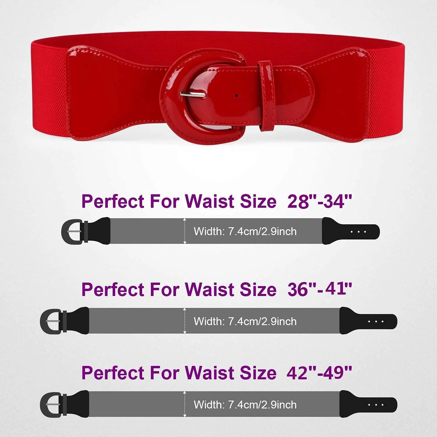 Women Wide Stretch Belt,Vintage Chunky Buckle Elastic Waist 