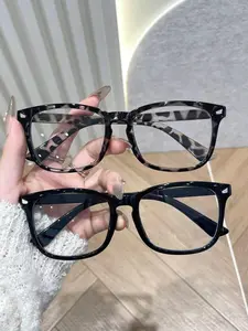 Women's Cute Leopard Pattern Eyeglasses, Stylish Square Frames, Trendy Eyeglasses for Everyday Use, Fashion Accessories for Outdoor Activities, Fashionable Frames Glasses