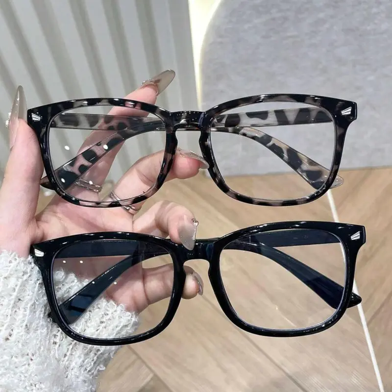 Women's Cute Leopard Pattern Eyeglasses, Stylish Square Frames, Trendy Eyeglasses for Everyday Use, Fashion Accessories for Outdoor Activities, Fashionable Frames Glasses, Stylish Trendy Eyewear