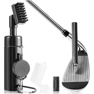 2-in-1 Golf Club Cleaner & Groove Sharpener, 8-Inch Water Brush with 5oz Tank, Retractable Clip for Golf Bag – For U/V Grooves, Perfect Gift for Golfers