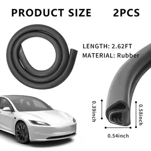 [ 31.50inch*2Pcs ] for Tesla Model 3/Y/X/S Car  Door Edge Seal Strip Rubber Weatherstrip Waterproof Soundproof Auto Sealant Strip Vehicle Interior