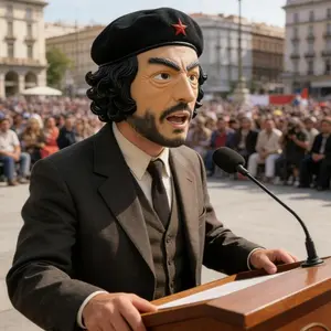 Che Guevara Latex Mask, Iconic Revolutionary Cosplay Prop, Halloween Costume for Adults unique festival gift