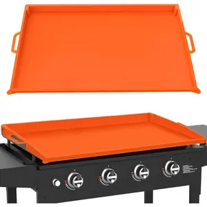 Silicone Grill Tools Mat for Blackstone, Large Silicone Spatula Mat with Drip Pad for Outdoor Grill, Griddle Mat BBQ Grill Accessories - Side Shelf Mat Grill Pad for Blackstone