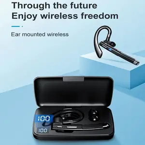 Bluetooth Earphones V5.4, 100 Hours Talk Time Monaural Headset, CVC8.0 Noise Cancelling Earbuds with Mic Wireless Workout Earphones Compatible with Android iOS Laptops Office Trucker Driving Headset