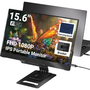 15.6'' FHD IPS Portable  - Ultra Slim External Screen with USB C/HDMI for Laptop, , PC, Phone, PS4, PS5,  ()