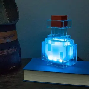 Pixel Potion Lamp, RGB Color Changing LED Night Light, Gaming Room Decor, USB Powered Bedroom Desk Lamp, Gamer Gift