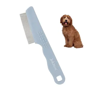 Pet Comb Cat Dog Brush, Dual Row Dense Teeth, Metal Durable Long Handle Lice Comb, Washable, Removes Head Lice Eggs, Essential for Pets