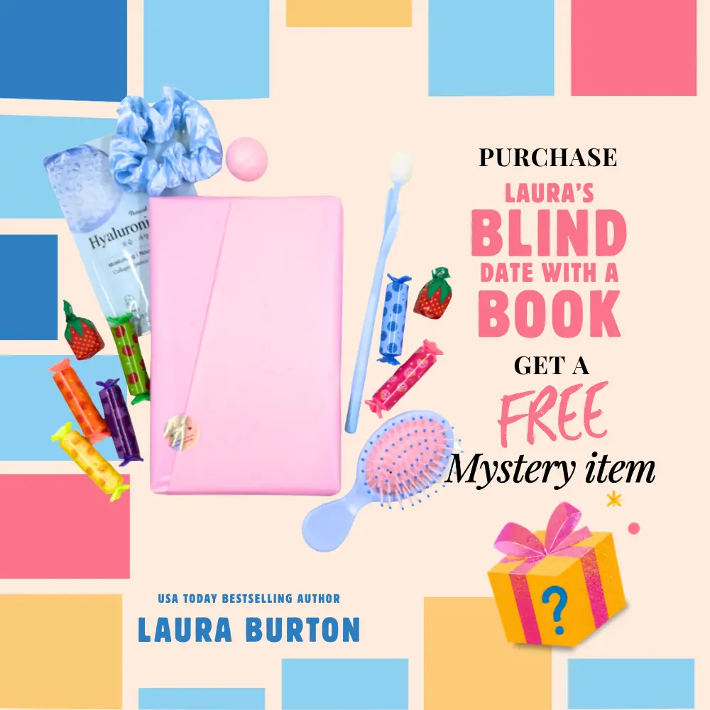 Signed Romance Novel Blind Date with a Book Special Edition Gift Set - Hand-Wrapped in Premium Paper, Pink Paperback, Bookish Stickers, Assorted Goodies, Valentine's Day Book-Loving Gift for Bestie, Perfect Night In Item, Book Lovers
