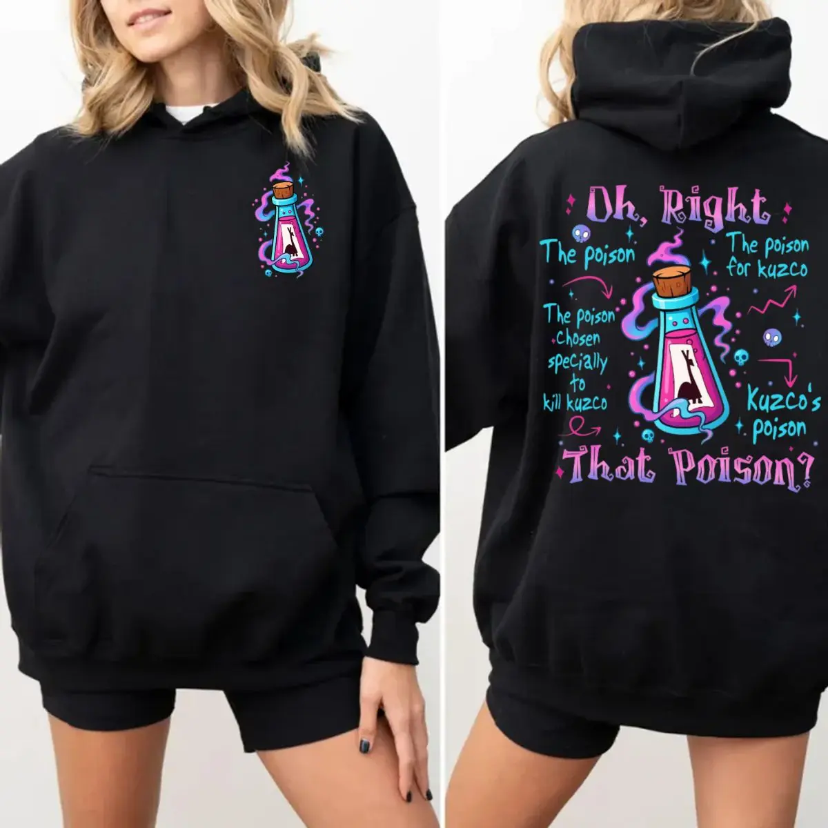 Vintage Kuzco Llama Poison Shirt | Two Sided Emperor’S New Groove Sweatshirt & Hoodie | Retro Cartoon Tee| Unisex Sweater Pullover Tee