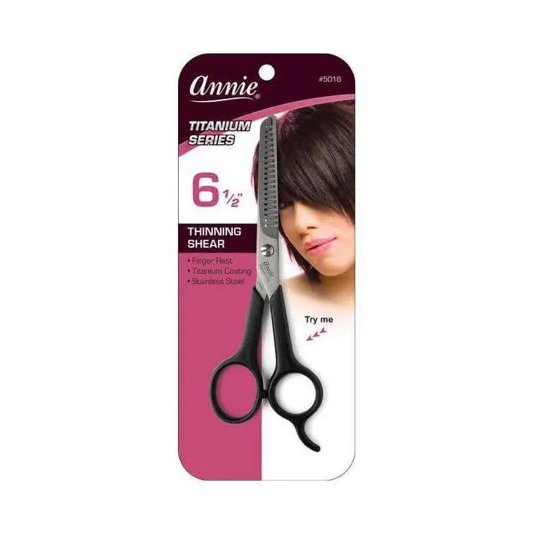 Professional Thinning Shear for Thick Hair, 6.5" Titanium-Coated Hair Styling Tools with 20 Serrated Teeth, Reduces Bulk for Smooth Haircuts, Unisex Haircare Scissors, Stainless Steel, Adults