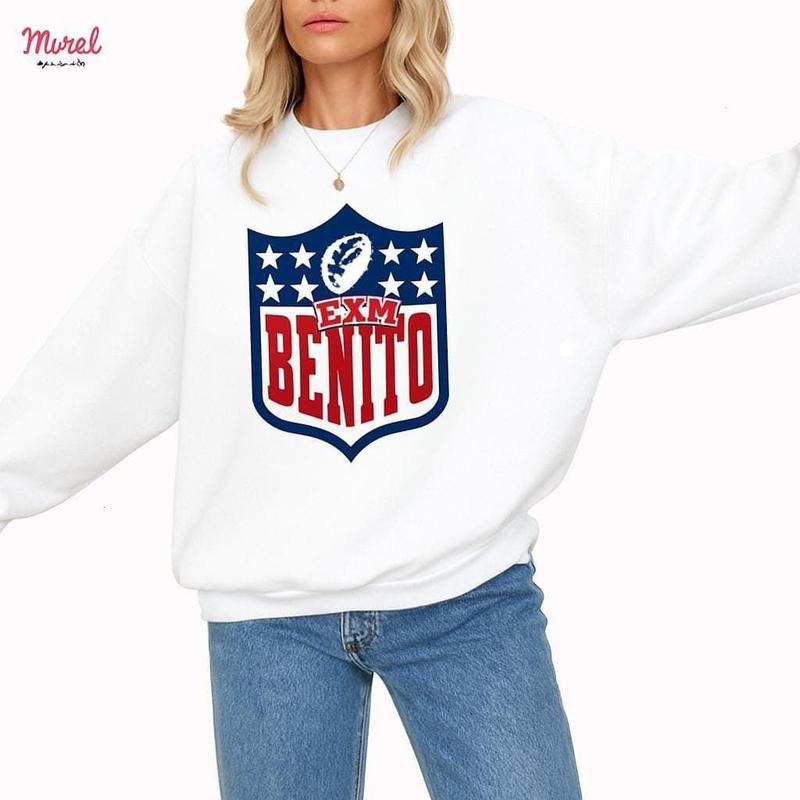 [Sale Up To 50%] Team Benito Sweatshirt – Retro Football Shield Graphic Crewneck Pullover