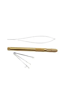 Black & Gold 1 set hair extension metal pipe with 3 pieces needle pin 1pc hair extension loop
