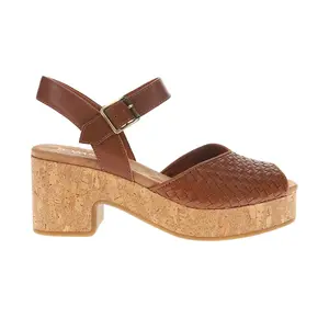 TOMS Womens Isla Platform Block  Casual Sandals Casual Mid Heel 2-3" - Brown