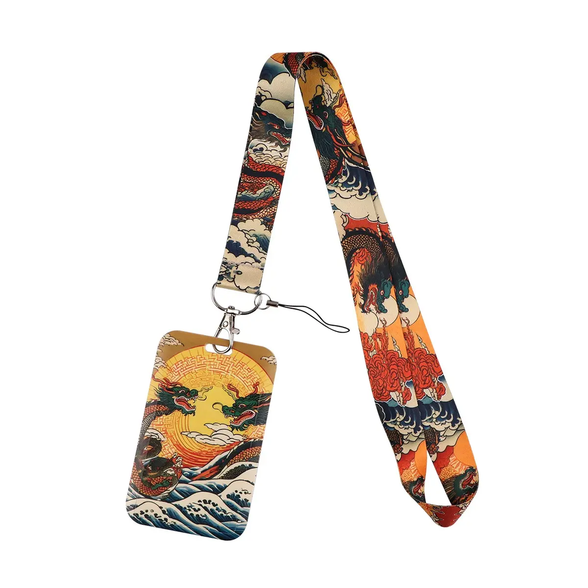 Retro Dragon Painting Neck Strap Lanyard Cell Phone Lanyard for Keys Keychain Men Badge Holder USB ID Credit Card Pass Hang Rope Lariat Mobile Phone Charm Cell Phone Charms Phone Decoration Accessories