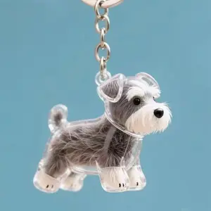 Clear Pet Hair Keepsake Capsule – Keychain Locket for Dog & Cat Fur, Memorial Urn Pendant, Cute Bag Charm Gift