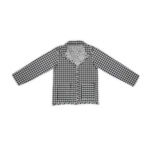 Anthia Gingham Black/White Quilted Snap Jacket