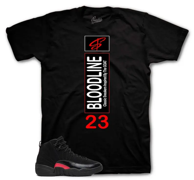 HEEL TAB Shirt Design To Match Retro 12 Bloodline Sneakers AJ12 Graphic T-Shirt