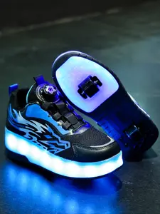USB Charging LED Colorful Glowing Shoes, Night Light Roller Skates, Kids Skate Shoes, Children Running Casual Sports Shoes