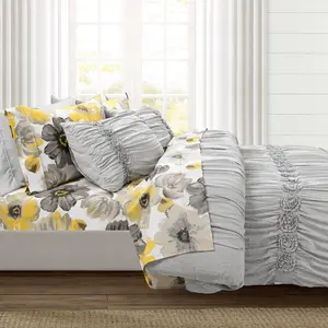 Lush Decor Leah 6 Piece Soft Sheet Set with Decorative Pillows and Coordinating Sheet in Assorted Colors Lush Decor Leah 6 Piece Soft Sheet Set with Decorative Pillows and Coordinating Sheet in Assorted Colors